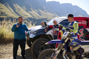 Engines roaring, Jason Goliath, Giniel De Villiers and Wade Young gear up for an epic showdown, merging the worlds of off-road racing and extreme enduro in a thrilling clash of racing titans.